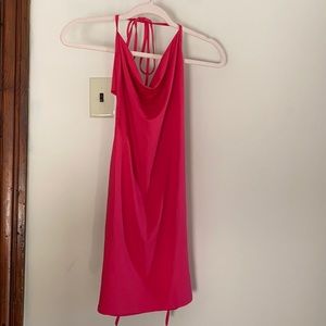 Pink body con tie dress